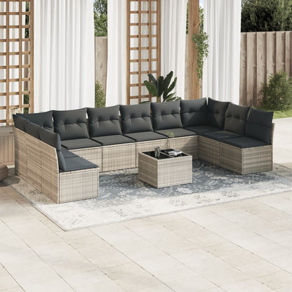 Loungeset – Loungesets – Tuinset – Tuinmeubelen – Buitenmeubelen – Lichtgrijs – Modular Design – Weerbestendig PE-Rattan