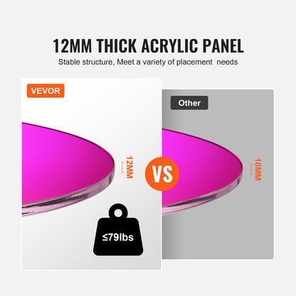 Acryl Bijzettafel – Acryl Salontafel – Bijzettafel Transparant – Kleurrijke Bijzettafel – Iriserende Tafeltje – Compact 35 cm Hoog – Duurzaam Makkelijk Schoon Te Maken