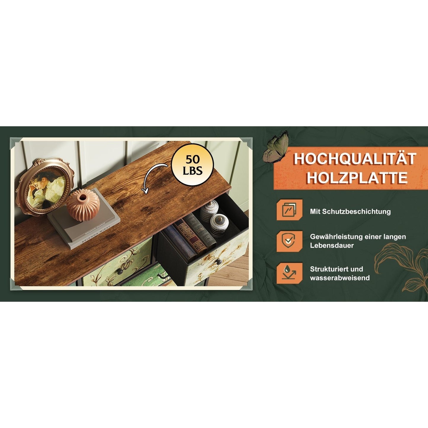 Dressoir – Ladekast – Opbergkast – Kasten – Sideboard – Retro Design – 9 Uitschuifbare Lades – Metaal Met Houten Bovenblad