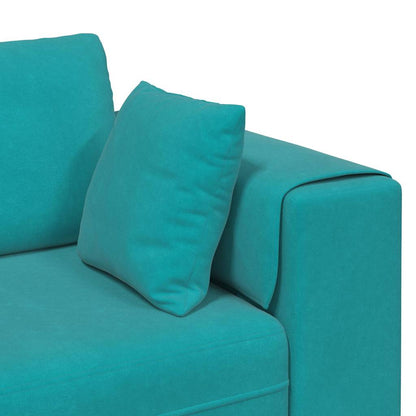 Velvet Bank – Fluwelen Sofa – Zitbank – Loungebank – Slaapbank – Zacht Fluweel – Stevig Houten Frame – Turquoise Zonder Ottoman