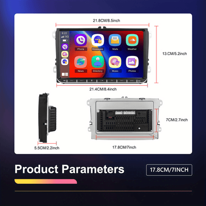 Autoradio – 2DIN Multimedia Speler – Car Radio – Auto Stereo – Double Din – Android 13 – 22,86 cm Capacitive Touchscreen – Draadloze CarPlay & Android Auto