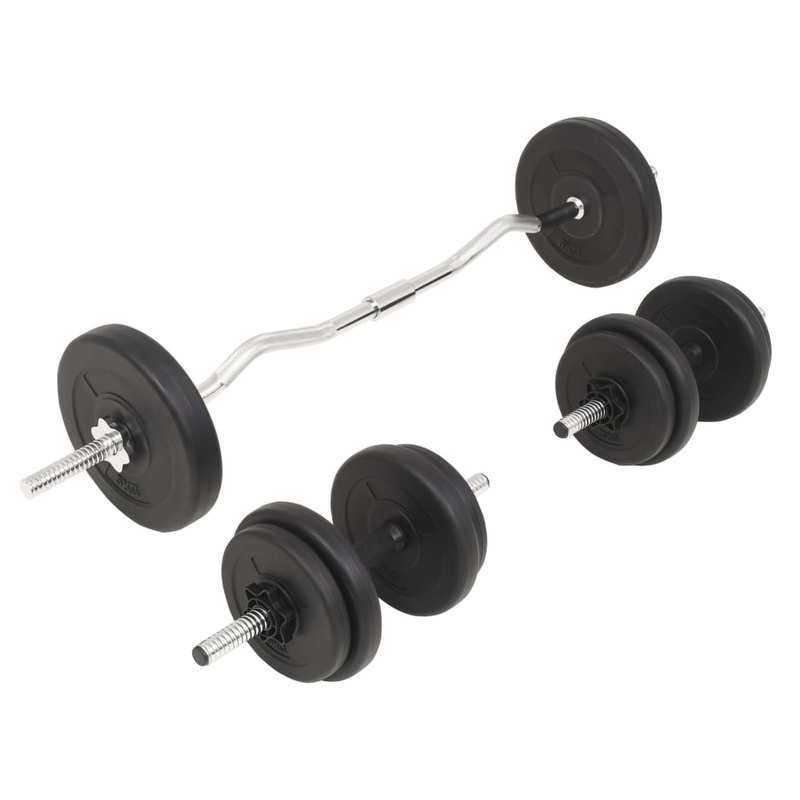 Halterset – Dumbbells – Halterstang – Fitness Gewichten – Krachttraining Set – Verstelbaar Tot 30 Kg – Duurzame Cement Schijven