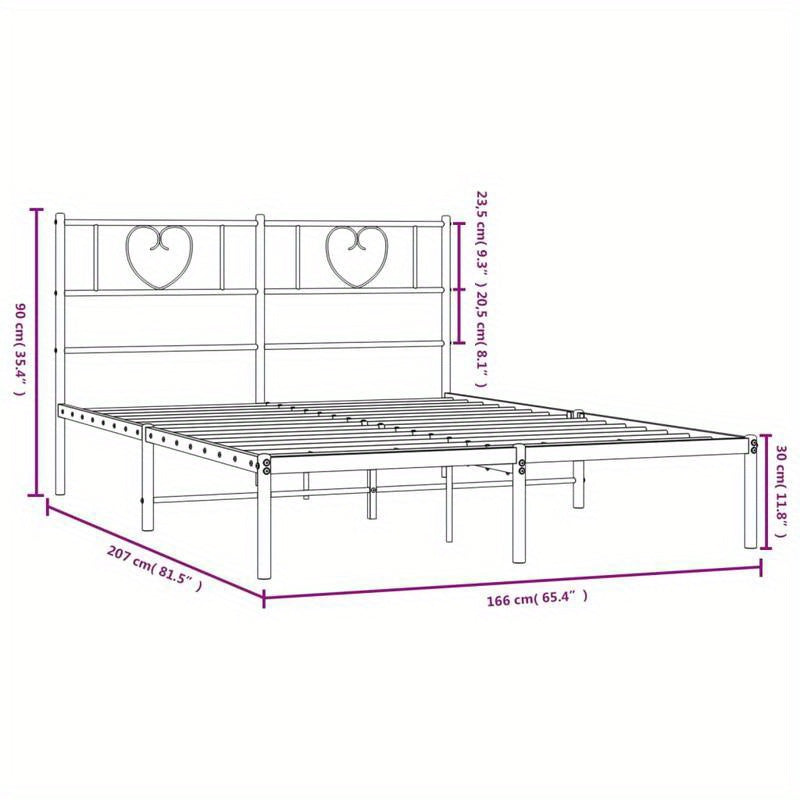 Bedframe – Metalen Bed – Tweepersoonsbed – Slaapbank – Bedombouw – 160x200 cm – Inclusief 2 Matrassen & 2 Hoofdborden – Zwart Metaal Met Gouden Accenten – Voorgemonteerd & Ruimtebesparend