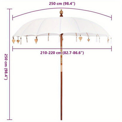 Parasol – Zweefparasol – Stokparasol – Balkonparasol – Tuinparasol – Crème – Ø 210-220 cm x 260 cm – Weerbestendig en Kantelbaar