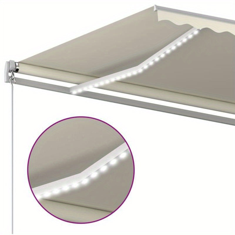 Awning manually extendable 400x350cm cream-colored, Backyard Shelter, Patio Cover, Retractable Canopy, Modern Sunshade, Durable Material, Pu Coated Fabric, Retractable Awning, Sunshade Cover, Garden Lovers, Homeowners
