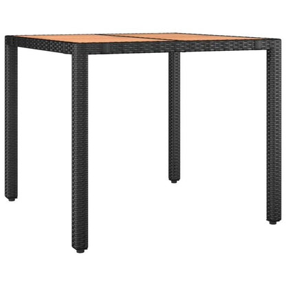 3pcs. Bistro set with pillow black poly rattan