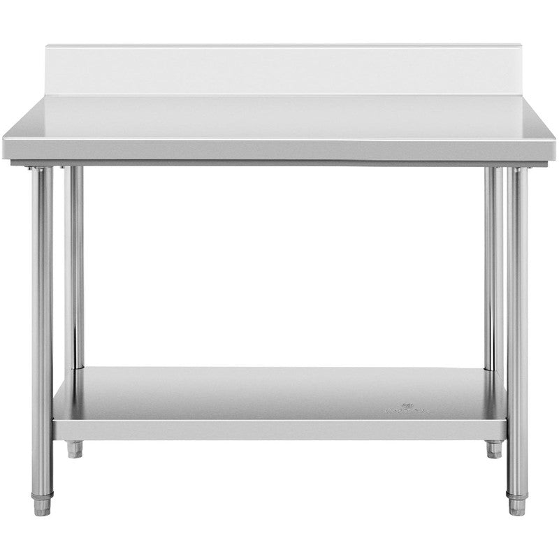 Werkbank – Werktafel – Werkbank Met Lade – Werkbank Opbergruimte – RVS Werkbank – Roestvrij Stalen Werkblad 120x60 cm – Verstelbare Pootjes & Extra Onderplank