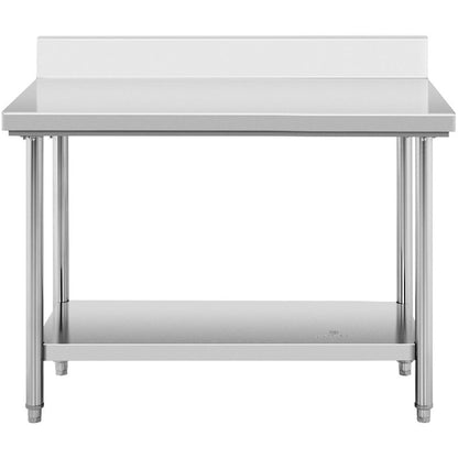 Werkbank – Werktafel – Werkbank Met Lade – Werkbank Opbergruimte – RVS Werkbank – Roestvrij Stalen Werkblad 120x60 cm – Verstelbare Pootjes & Extra Onderplank