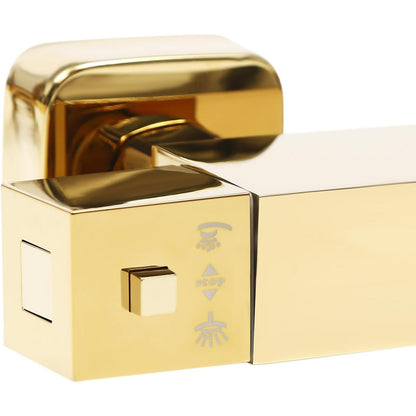 Thermostatisch Douchesysteem – Regendouche – Handdouche – Doucheset – Badkamerkraan – Messing & RVS – Verstelbare 180° Draaifunctie – Temperatuurregeling 0-80°C