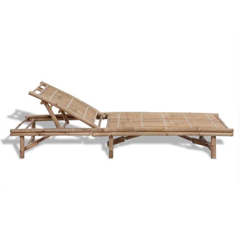 Bamboe Ligbed – Tuinbed – Ligstoel – Zonnenbed – Verstelbaar Rugdeel – Ergonomisch Ontwerp – Duurzaam Bamboe