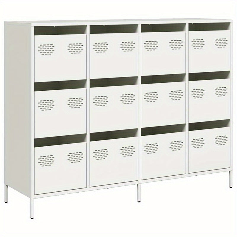 Dressoir – Sideboard – Opbergkast – Ladekast – Commode – Modern – Metaal – 12 Lades – Koudgewalst Staal – 135x39x103,5 cm