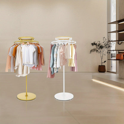Kledingrek – Garderoberek – Kledingstandaard – Dressboy – Kapstok – 360° Draaibaar – Hoogwaardig Metaal Wit – 60 cm Breed – 140 cm Hoogte – Verstelbare Voetkussentjes