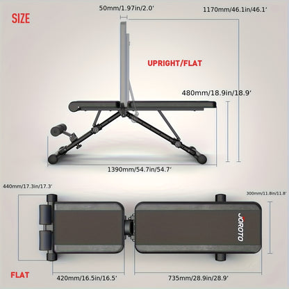 Fitnessbank – Halterbank – Trainingsbank – Bench Press Bank – Gewichthefbank – Verstelbaar in 4 standen – Draagvermogen tot 317,5 kg – Inklapbaar met autolock-systeem
