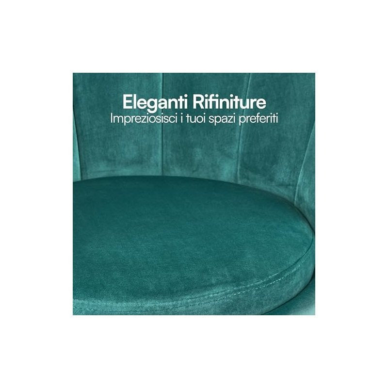 Fauteuil – Loungefauteuil – Relaxstoel – Stoel – Velvet Fauteuil Petrolgroen – Gouden Metalen Poten – Zachte Foamvulling – 69x71x84 cm Compact