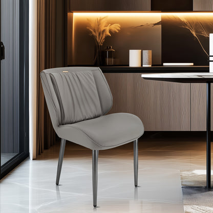 Eetkamerstoel – Stoel – Kuipstoel – Armstoel – Designstoel – Ergonomisch Gevormd – Memory Foam Zitting – Met Metalen Onderstel – Donkergrijs