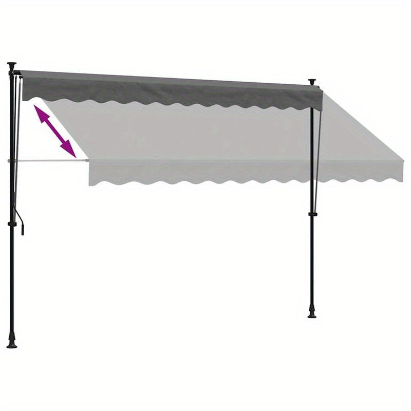 300x150cm Extendable Awning - Durable Plastic Frame, Removable Fabric, Beige/Black/Gray Options, Weather-Resistant for Patio, Balcony, Garden Shade