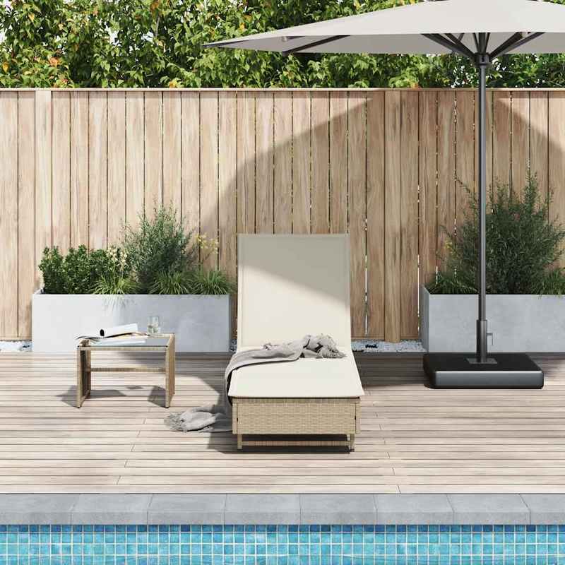 Ligstoel – Ligbed – Relaxstoel – Buitenstoel – Ergonomisch Design – Gerecycled Houten Frame – Weerbestendig Vlechtwerk
