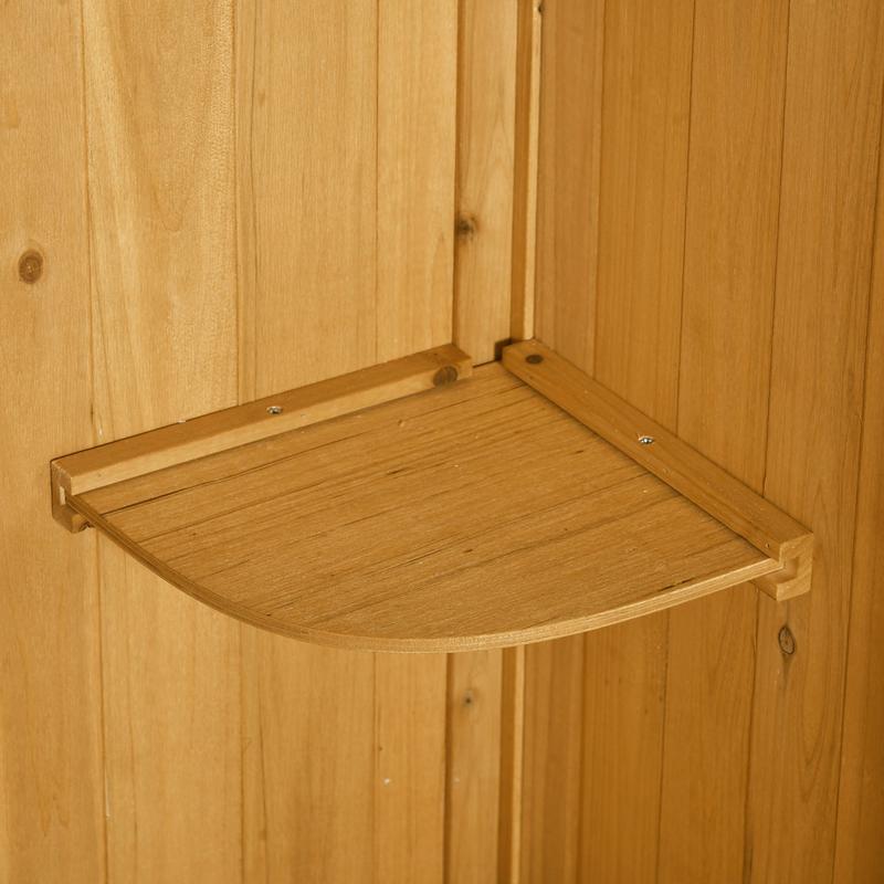 Tuinhuis – Berging – Tuinkast – Opslaghok – Tuinschuurtje – Compact Houten Tuinhuis – Met Metalen Dak – Ingebouwde Planken – 77x54x179 cm – Groen/Geel
