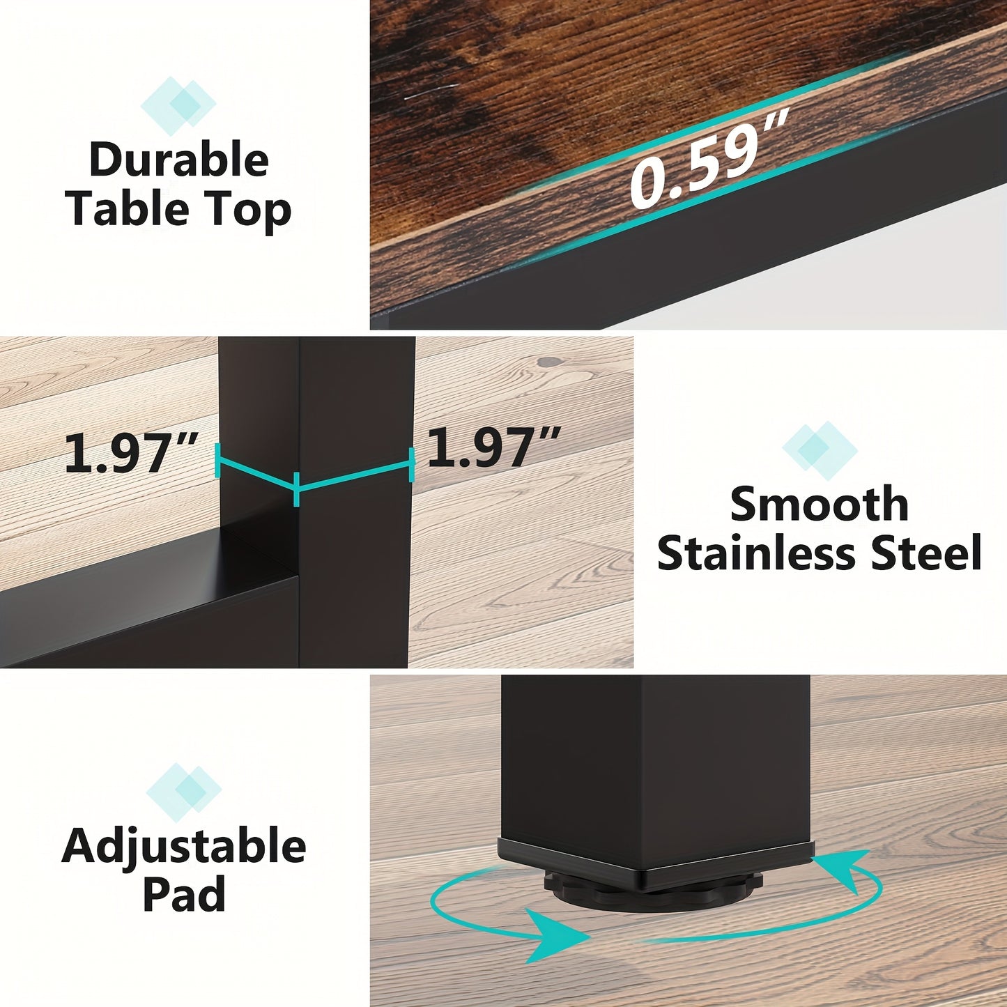 Bureau – Vergadertafel – Werkplek – Computertafel – Schrijftafel – Modern Houten Design – 160x80 cm – Bruin Houtnerf