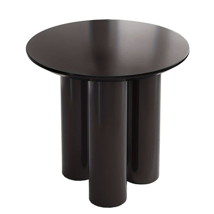 Eettafel – Tafeltje – Keukentafel – Werktafel – Ronde tafel – Modern design – Massief hardhout – Ruimtebesparend driepootonderstel – Wit