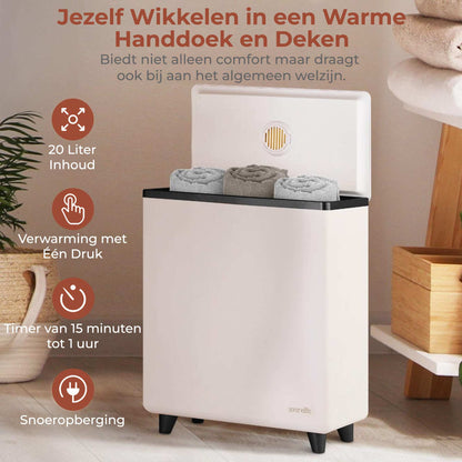 Handdoekverwarmer – Handdoekwarmer – Towel Warmer – Handdoek Stomer – Towel Heater – 20 Liter Capaciteit – Automatische Uitschakeling – Zwart