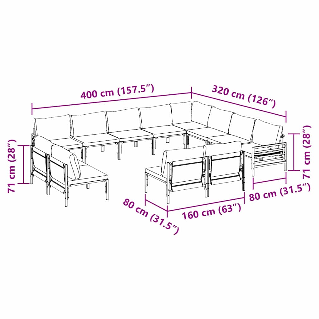 Tuinmeubelset – Tuinbank – Loungeset – Terrasmeubilair – Buitenmeubilair – Inclusief Tafel – Weerbestendig & Ergonomisch Comfortabel