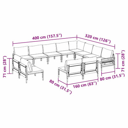 Tuinset – Loungeset – Zitgroep – Balkonset – Loungegroep – Modular Design – Weerbestendig Kunststof Zonder Tafel