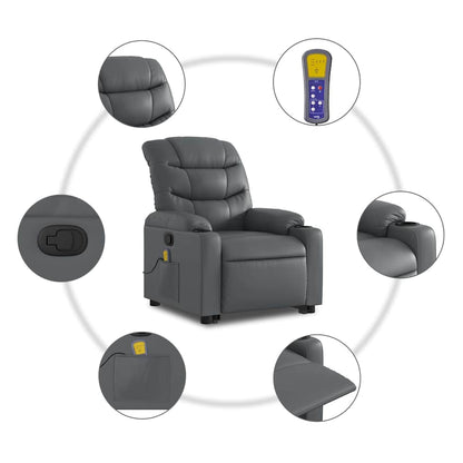 Sta-op stoel – Elektrische Relaxstoel – Verstelbare Fauteuil – Massagezetel – Comfortabele Stoel – Kunstleer Bekleding – Vibratiefunctie & 135° Verstelbare Rugleuning