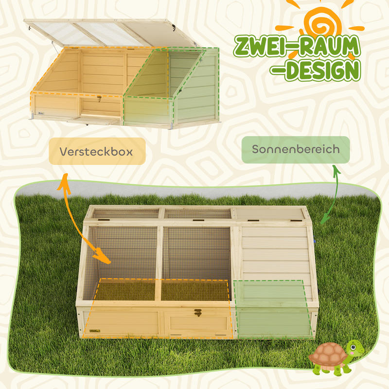 Natural Habitat Outdoor Turtle Enclosure & Small Animal Cage - Bottomless Easy-Access Turtle House with Spacious Habitat, Durable for rabbits, Turtles, for outdoor/ use - Natural Design (Compatible with Small Pets)