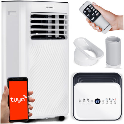 Mobiele Airconditioner – Draagbare Airco – Klimaatregelaar – Luchtontvochtiger – Ventilator – 9000 BTU – Wi-Fi Bedienbaar – Stil & Energiezuinig