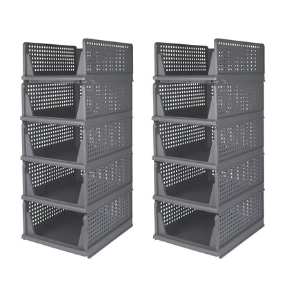 10pcs Clothing Storage Box Set, 33*42*90cm Foldable Clothing Organizer, Stackable Clothing Storage Unit, Mounted Closet Systems, Wardrobe Management, Space Saving Storage, Mounted Closet Organizer, Stackable Storage Unit, Fun