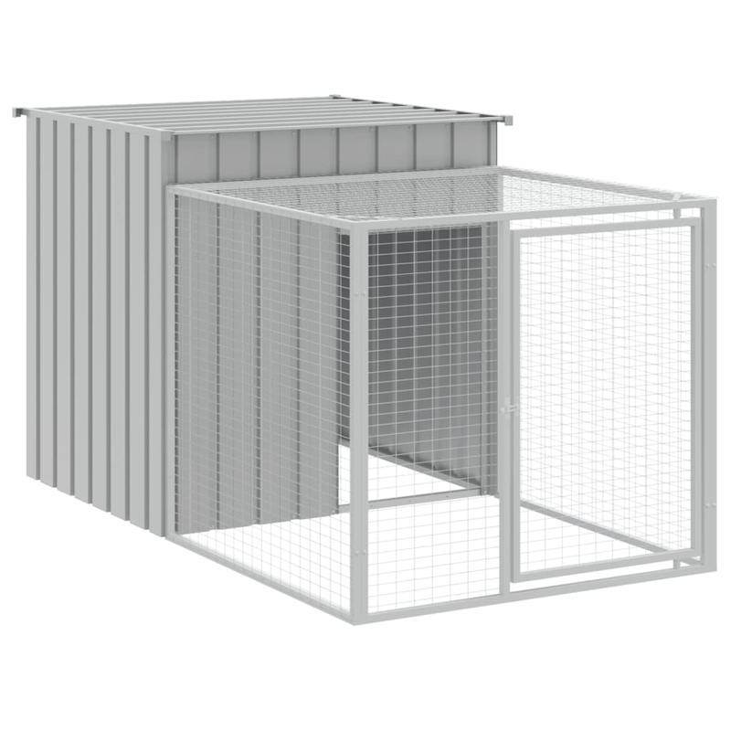 Kippenhok – Kippenren – Pluimveehok – Buitenren – Lichtgrijs – Gegalvaniseerd Staal – 110x609x110 cm – Veilig en Duurzaam