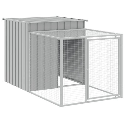 Kippenhok – Kippenren – Pluimveehok – Buitenren – Lichtgrijs – Gegalvaniseerd Staal – 110x609x110 cm – Veilig en Duurzaam