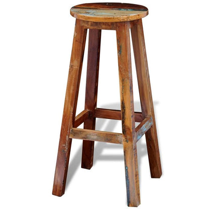 Solid Bar Stool - Massive Thick Square Leg & Wide Base, Heavy-Duty Modern Counter Stool with Backrest-like, Easy Assembly, Bar, for Cave - Wood Grain (No, Sturdy Four-Legged Design)