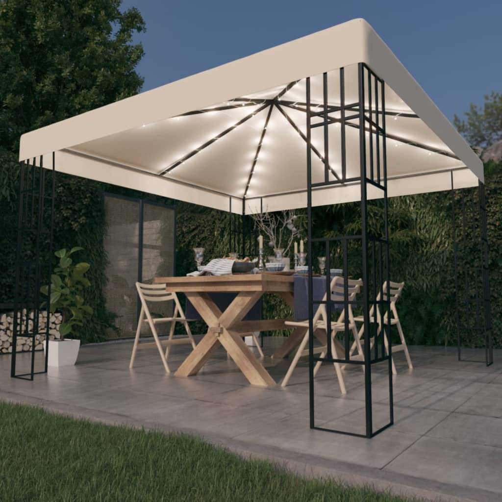 Liggende Luifel – Tuinpaviljoen – Tuinkamer – Pergola – Zonnescherm – 3x3 Meter – Stalen Frame Met Ventilerend Polyester Dak