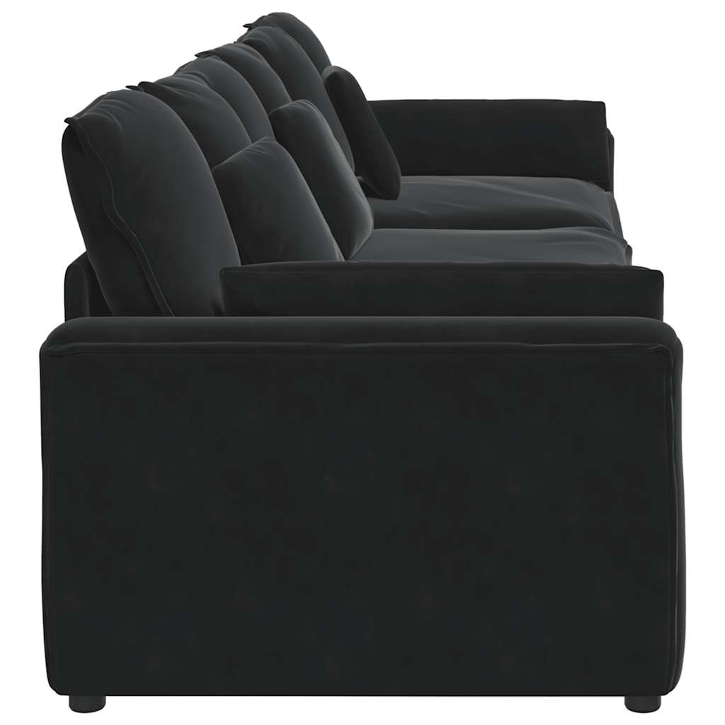 Hoekbank – Modulaire Bank – L-vormige Bank – Zitbank – Loungesofa – Velvet Bekleding – Stevig Metalen Frame – Donkergroen