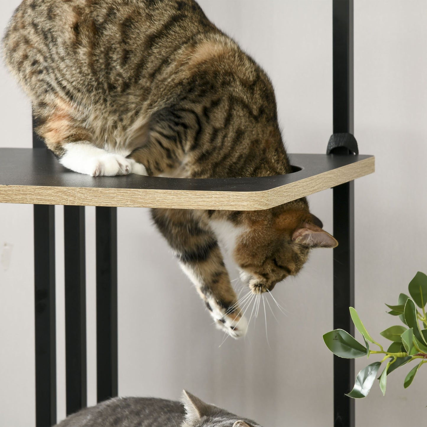 Krabpaal – Krabmeubel – Kattenpaal – Kattenmeubel – Industrieel Design – Stalen Frame – 3 Platforms – 2 Wasbare Kussens
