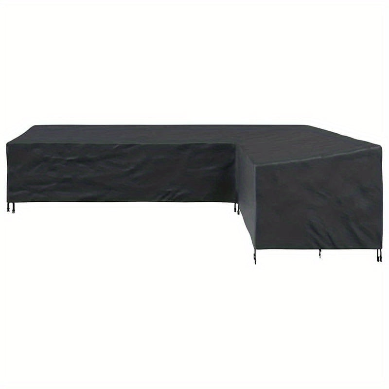 Tuinmeubelhoes – Loungedeksel – Buitenmeubelhoes – Patiohoes – Hoekbankhoes – Extra Groot 355x275x80 cm – Waterdicht 420D Oxford Polyester – UV-Bestendig Met Versterkte Naden – Zwart