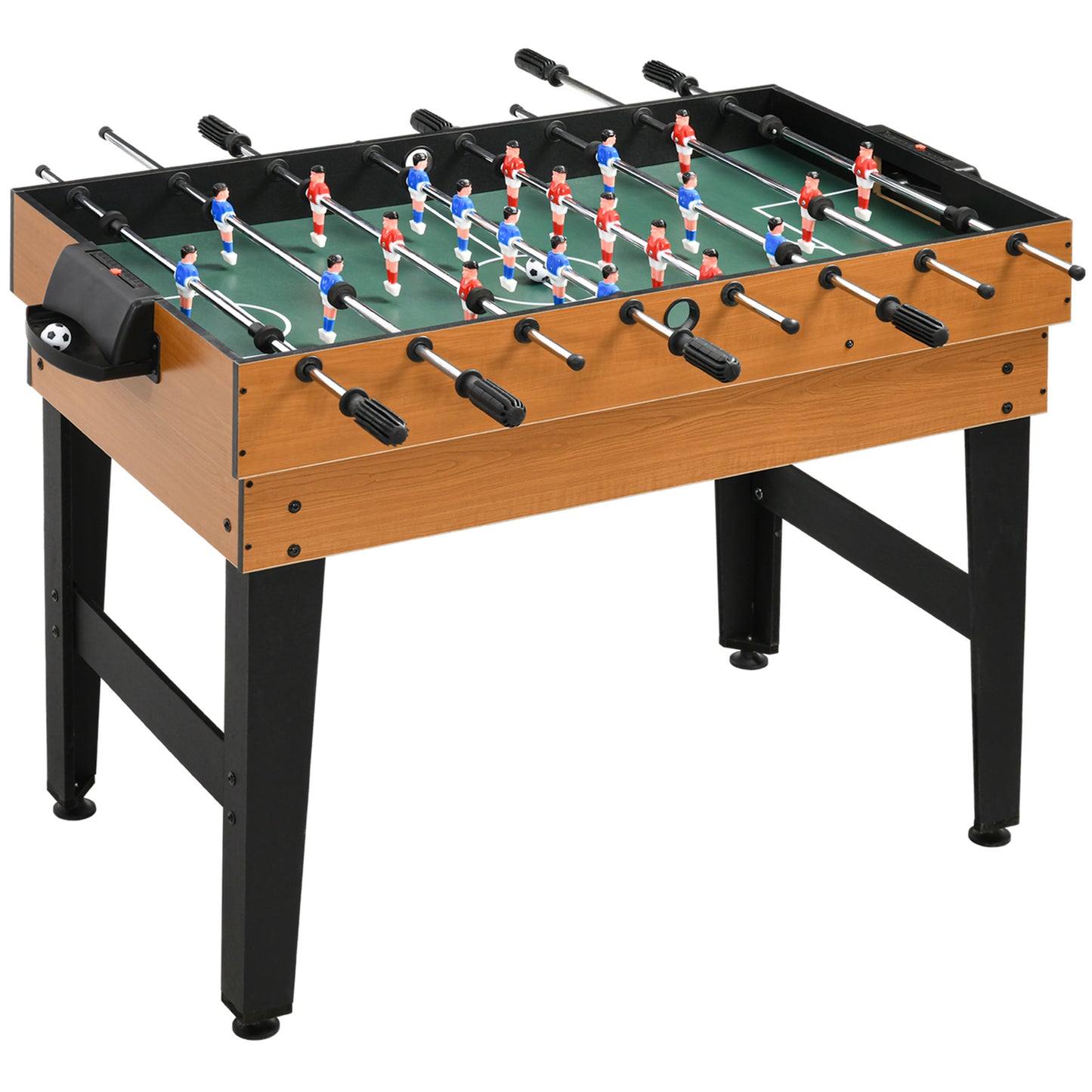 4-in-1 Speltafel – Speeltafel – Tafelgame – Spel Meubel – Entertainment Tafel – Compact Formaat – Duurzaam Hout en Metaal – Natural Wood Zwart