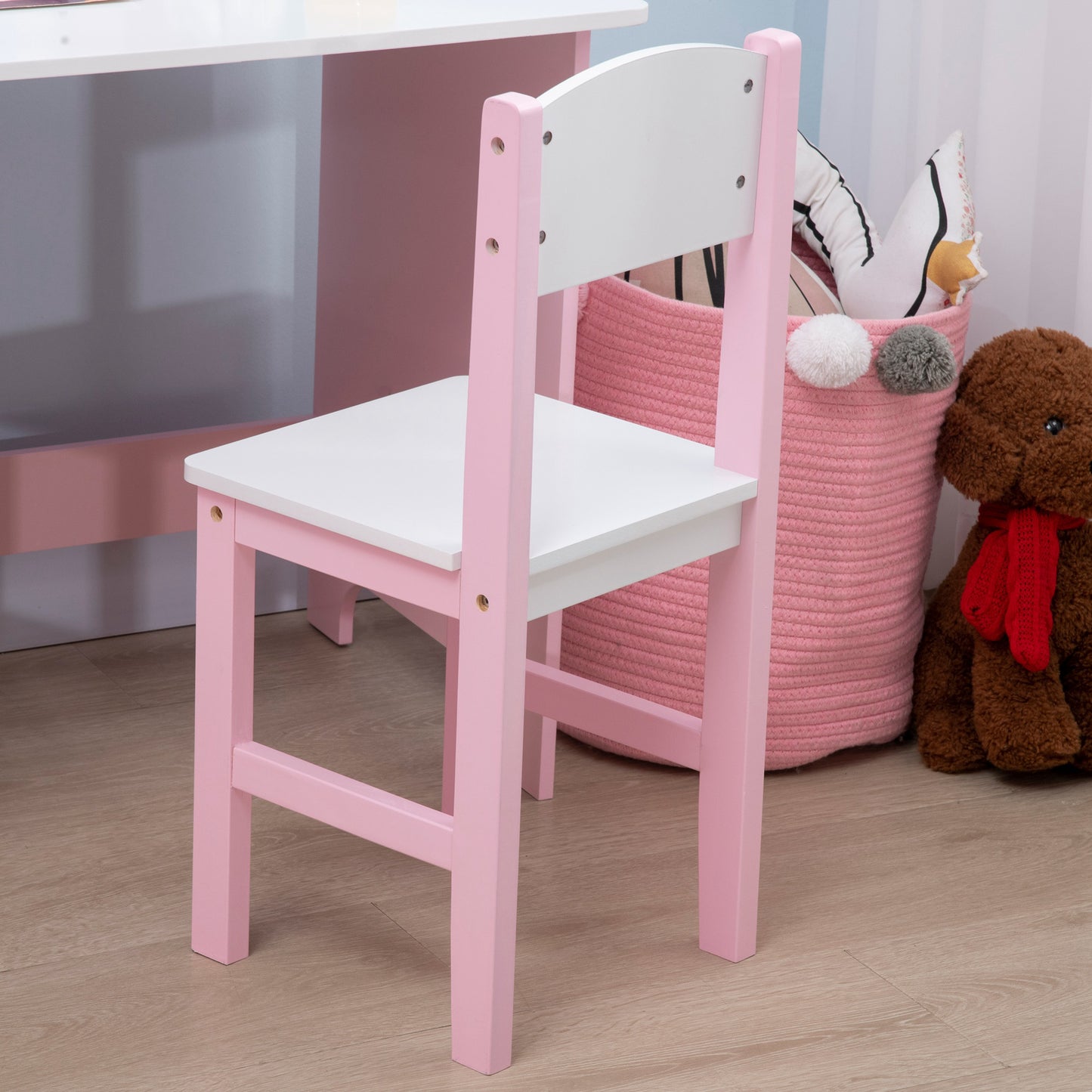Kinderbureau – Kindertafel – Kinderschrijftafel – Kinderwerkplek – Kindermeubelset – Inclusief Whiteboard – MDF Roze 90x45x85 cm