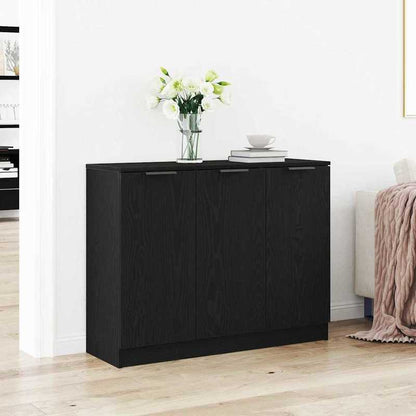 Dressoir – Opbergkast – Ladekast – Commode – Buffetkast – Zwarte Eikenlook – Compact 90,5x30x70 cm – Stevige Houtmix