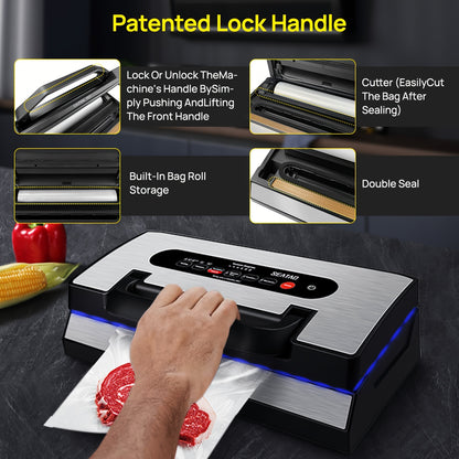 Vacumeermachine – Vacuümsealer – Vacuum Sealer – Sealapparaat – Vacuümmachine – Automatisch – 90 kPa Vacuümkracht met Dubbele Sealfunctie en LED-Verlichting