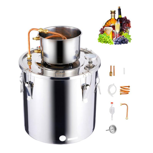 Distilleerketel – Distilleerketel Set – Alcohol Distilleerkit – Thuisbrouwset – 8 Gallon RVS – Grote Inhoud – Duurzaam Roestvrij Staal