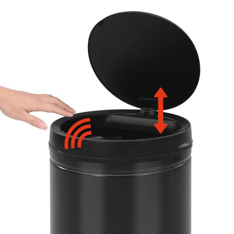 Automatische Prullenbak – Afvalbak – Sensorbak – Touchless Prullenbak – Smart Bin – Zwart – 70 Liter Inhoud – Carbon Staal & ABS