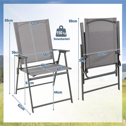 Tuinstoelen – Klapstoelen – Balkonstoelen – Terrasstoelen – Tuinmeubilair – Weerbestendig – Inklapbaar met Armleuningen