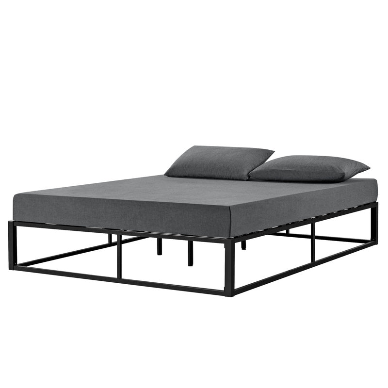 Bedframe – Metalen Bed – Bedframe Met Lattenbodem – Stabiel Bed – Tweepersoonsbed – Zwart – Stevig Gecoat Staal – Onderhoudsvriendelijk
