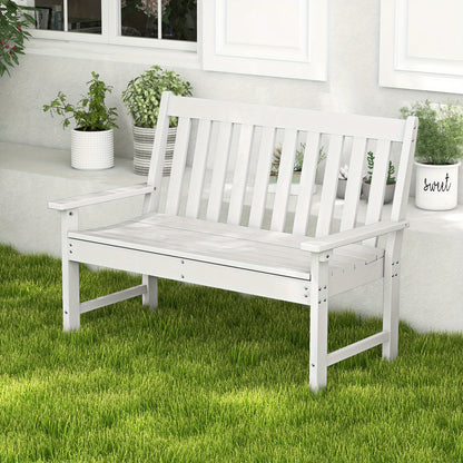 Tuinbank – Buitenbank – Zitbank – Loungebank – Parkbank – Weerbestendig HDPE – Extra Stevig 320 kg Draagkracht – Wit