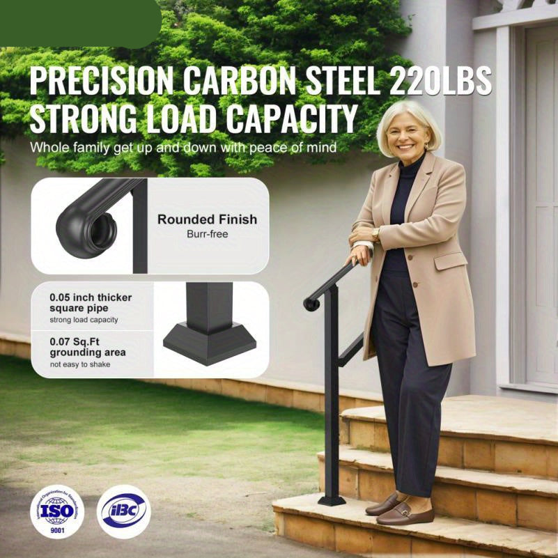 Leuning – Trapleuning – Handrail – Balustrade – Veiligheidsleuning – Buiten – Stevig Weerbestendig Materiaal – Geschikt Voor 2-3 Treden