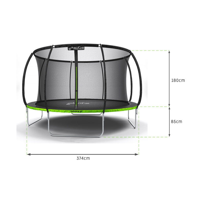 Trampoline – Springkussen – Buitenspeeltoestel – Speelmat – Veiligheidsnet – 12 Voet (374 cm) – Max. Belastbaar 300 kg – Water- en UV-bestendig