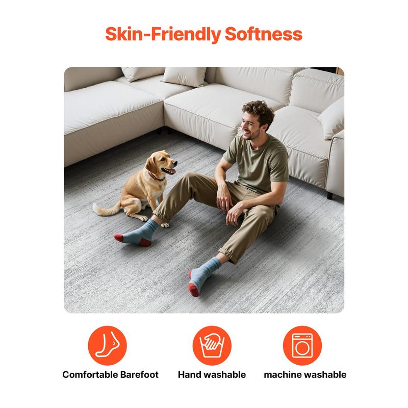 vloermat – vloerkleed – tapijt – vloerbedekking – mat – extra groot formaat – anti-slip – wasbaar – modern design – zacht grijs – zwaar en duurzaam
